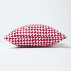 Houndstooth 100% Cotton Cushion Cover Red, 60 X 60 Cm -Best Homeware Store 02 sf1321 houndstooth red cushion cover 2