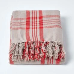 Grey & Red Tartan Check Sofa And Bed Throw 11 Grey & Red Tartan Check Sofa And Bed Throw -Best Homeware Store 02 sf1352a grey red tartan check throw