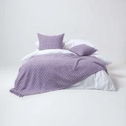 Houndstooth 100% Cotton Bedspread Throw Purple -Best Homeware Store 03 sf1300 houndstooth purple throw