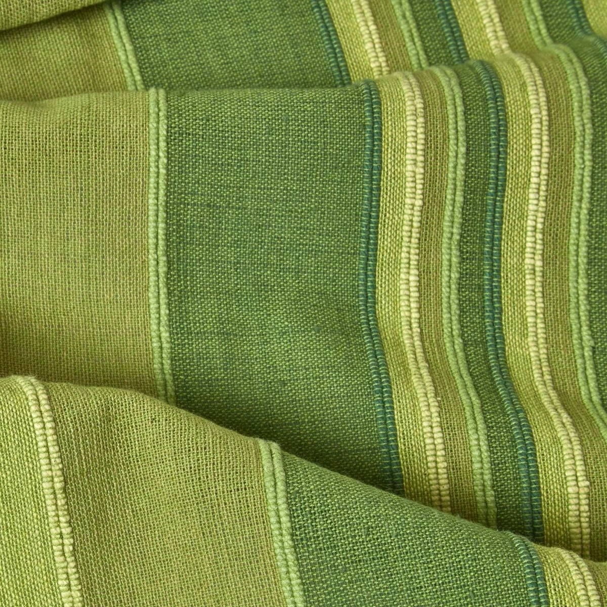 Cotton Morocco Striped Green Throw, 255 X 360 Cm 6 Cotton Morocco Striped Green Throw, 255 X 360 Cm - Image 4