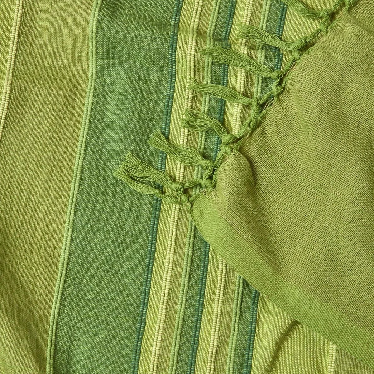 Cotton Morocco Striped Green Throw, 255 X 360 Cm 7 Cotton Morocco Striped Green Throw, 255 X 360 Cm - Image 5