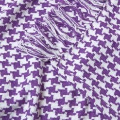 Houndstooth 100% Cotton Bedspread Throw Purple -Best Homeware Store 05 sf1300 houndstooth purple throw