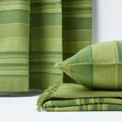 Cotton Morocco Striped Green Throw, 255 X 360 Cm 15 Cotton Morocco Striped Green Throw, 255 X 360 Cm -Best Homeware Store 06 sf1166a morocco green throw