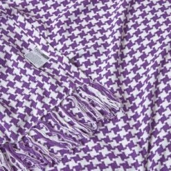 Houndstooth 100% Cotton Bedspread Throw Purple -Best Homeware Store 08 sf1300 houndstooth purple throw