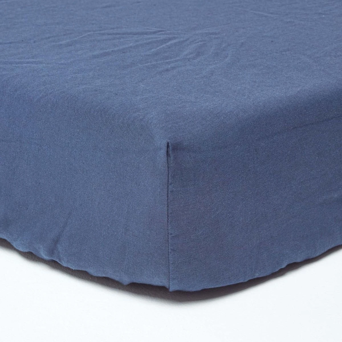 Navy Blue Linen Deep Fitted Sheet 3 Navy Blue Linen Deep Fitted Sheet