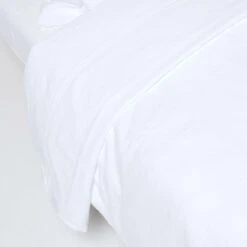 White European Size Linen Flat Sheet
