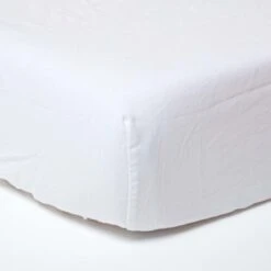 White Linen Deep Fitted Sheet