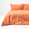 Burnt Orange European Size Linen Duvet Cover Set