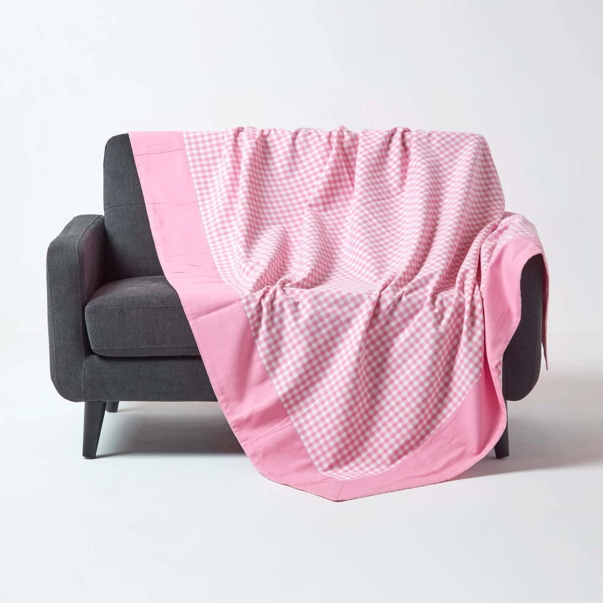 Cotton Gingham Check Pink Throw 3 Cotton Gingham Check Pink Throw
