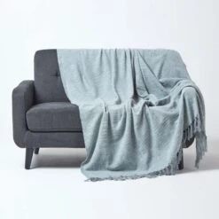 Nirvana Slub Cotton Grey Throw