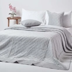 Grey Eternity Rings Geometric Velvet Bedspread