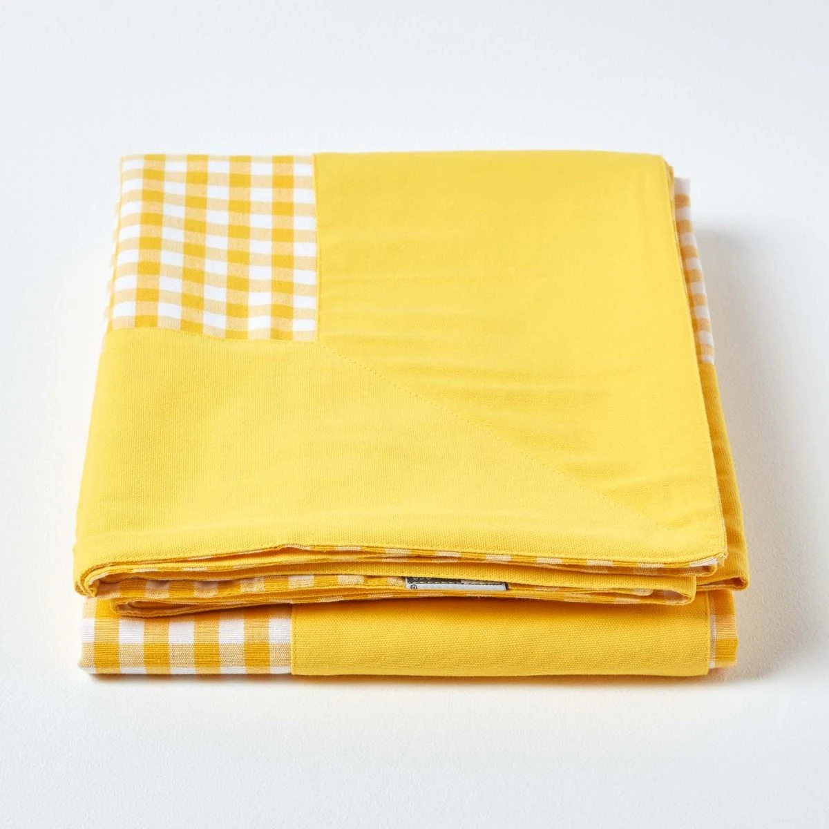 Cotton Gingham Check Yellow Throw, 150 X 200 Cm 4 Cotton Gingham Check Yellow Throw, 150 X 200 Cm - Image 2