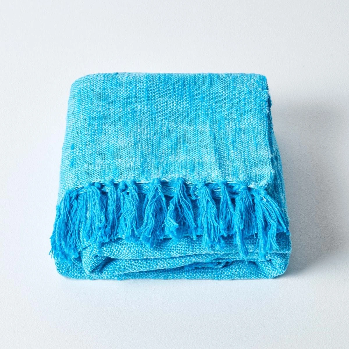 Nirvana Slub Cotton Teal Throw 4 Nirvana Slub Cotton Teal Throw - Image 2
