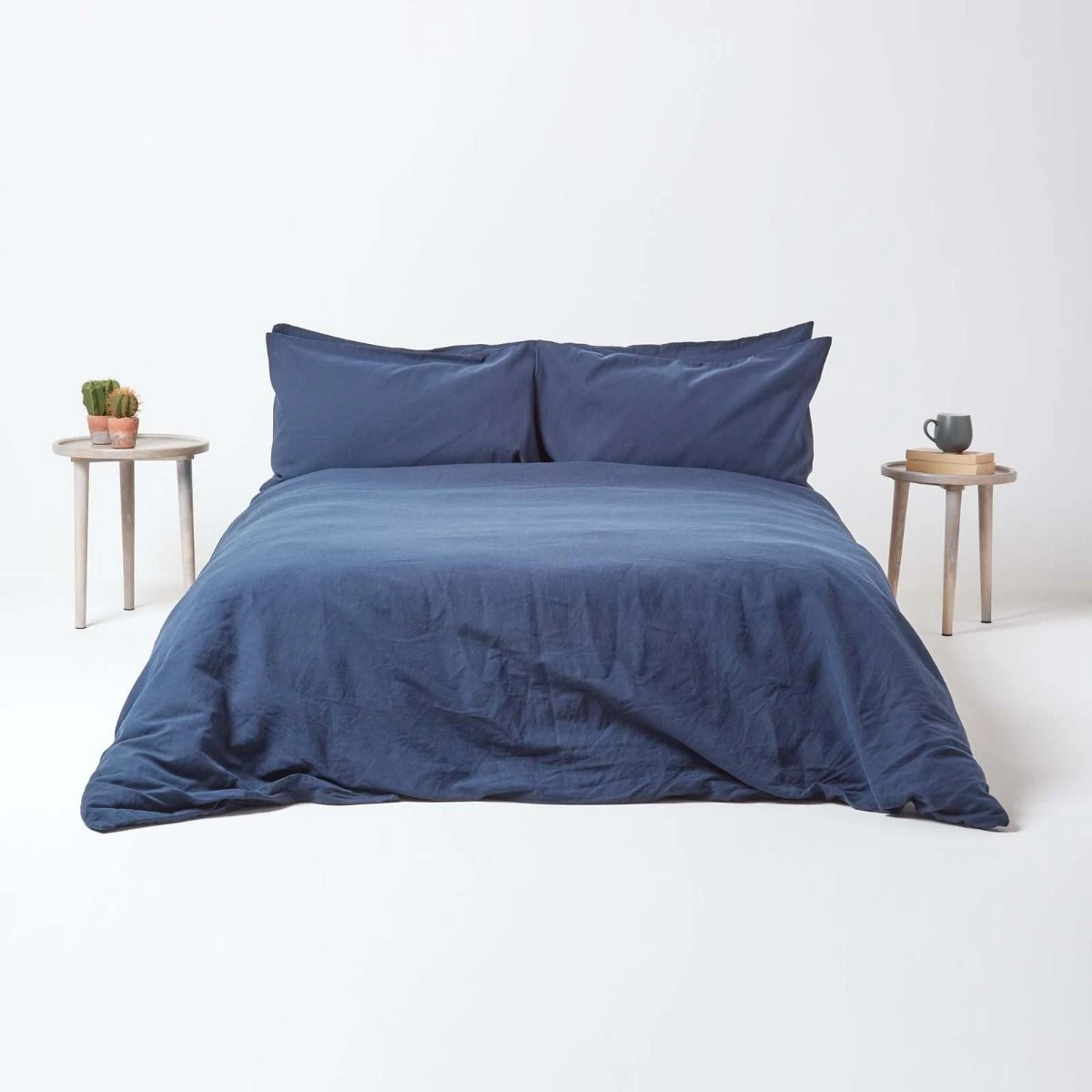 Navy Blue Linen Duvet Cover Set 5 Navy Blue Linen Duvet Cover Set - Image 3