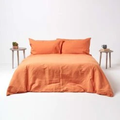 Burnt Orange Linen Duvet Cover Set 9 Burnt Orange Linen Duvet Cover Set -Best Homeware Store 3 bl1531 burnt orange linen duvet cover set