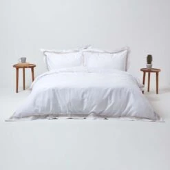 Plain White Duvet Cover Set With Gold Border 9 Plain White Duvet Cover Set With Gold Border -Best Homeware Store 3 bl1621 duvet cover set gold border 3