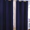 Cotton Plain Navy Blue Ready Made Eyelet Curtain Pair 1 Cotton Plain Navy Blue Ready Made Eyelet Curtain Pair -Best Homeware Store 396 solid navy curtain set shot