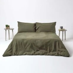 Khaki Green Linen Fitted Sheet 11 Khaki Green Linen Fitted Sheet -Best Homeware Store 4 bl1498 khaki green linen fitted sheet