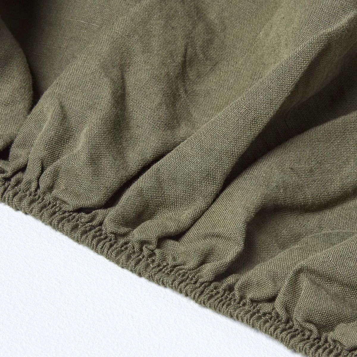 Khaki Green Linen Fitted Sheet 7 Khaki Green Linen Fitted Sheet - Image 5