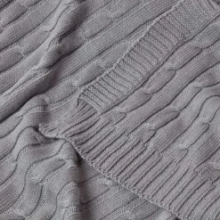 Cotton Cable Knit Grey Throw 16 Cotton Cable Knit Grey Throw -Best Homeware Store 5 sf1377 cotton cable knit grey throw copy 30114401