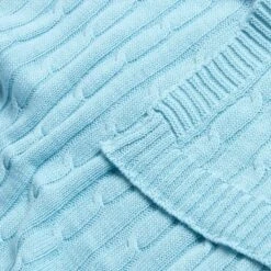 Cotton Cable Knit Pastel Blue Throw 16 Cotton Cable Knit Pastel Blue Throw -Best Homeware Store 5 sf1595 cotton cable knit pastel blue throw 3
