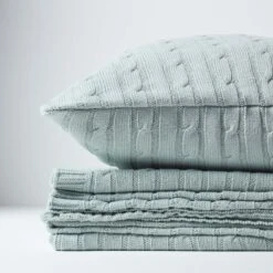 Cotton Cable Knit Duck Egg Blue Throw 17 Cotton Cable Knit Duck Egg Blue Throw -Best Homeware Store 6 sf1157 cotton cable knit throw blue 1 2
