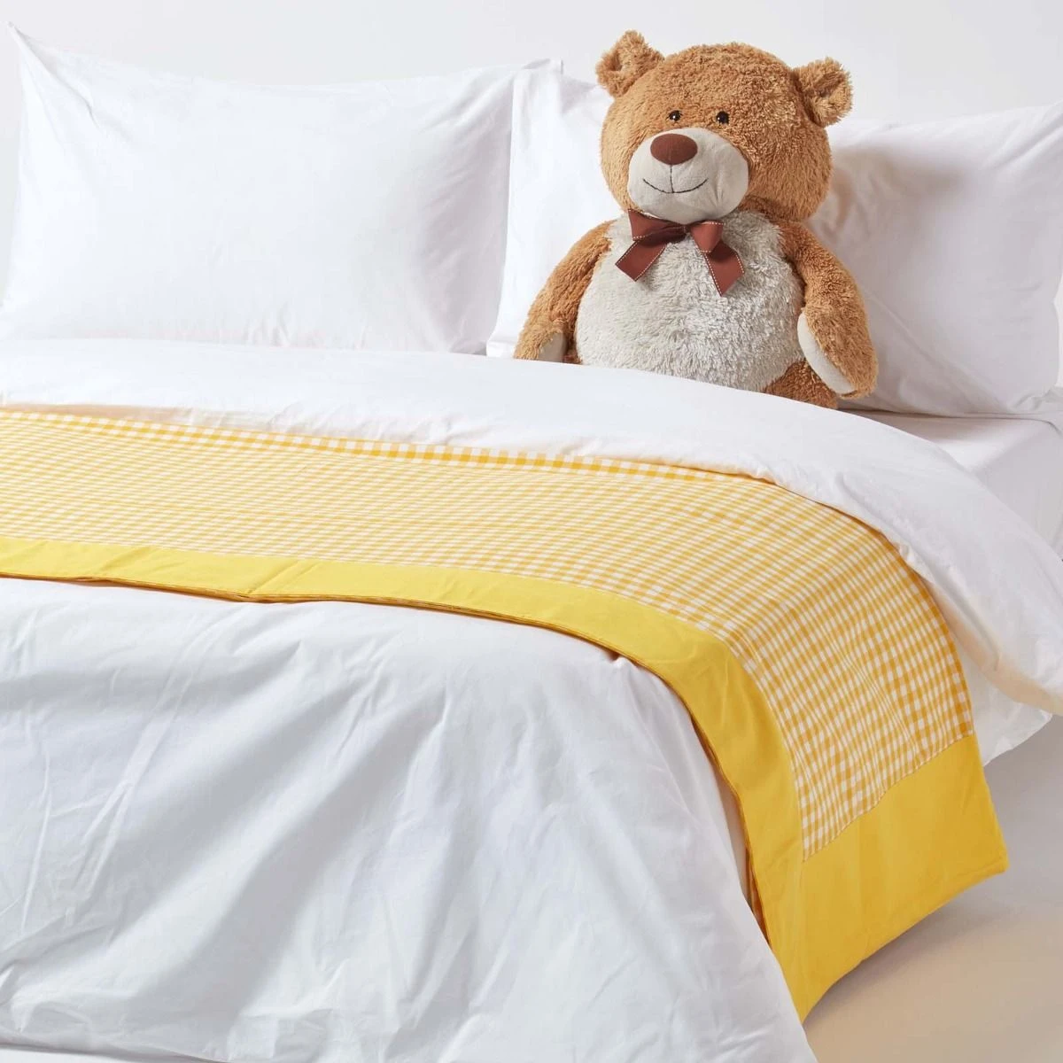 Cotton Gingham Check Yellow Throw, 150 X 200 Cm 8 Cotton Gingham Check Yellow Throw, 150 X 200 Cm - Image 6