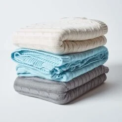 Cotton Cable Knit Pastel Blue Throw 18 Cotton Cable Knit Pastel Blue Throw -Best Homeware Store 7 sf1595 cotton cable knit pastel blue throw 3