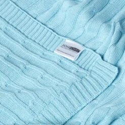 Cotton Cable Knit Pastel Blue Throw 19 Cotton Cable Knit Pastel Blue Throw -Best Homeware Store 8 sf1595 cotton cable knit pastel blue throw 3