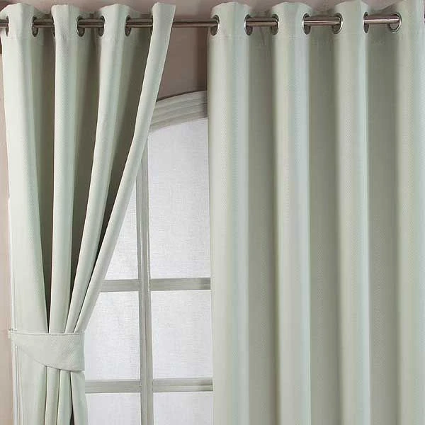 Ivory Herringbone Chevron Blackout Thermal Curtains Pair Eyelet Style 7 Ivory Herringbone Chevron Blackout Thermal Curtains Pair Eyelet Style - Image 5