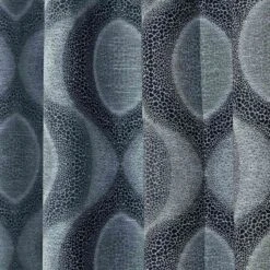 Blue Jacquard Curtain Modern Curve Design Fully Lined With Tie Backs 11 Blue Jacquard Curtain Modern Curve Design Fully Lined With Tie Backs -Best Homeware Store Marbbela Collection Curtains Blue5