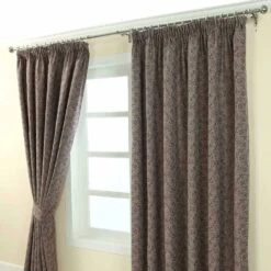 Purple Jacquard Curtain Vintage Floral Design Fully Lined 7 Purple Jacquard Curtain Vintage Floral Design Fully Lined -Best Homeware Store Marbbela Collection Mauve2