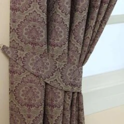 Purple Jacquard Curtain Floral Damask Design Fully Lined 8 Purple Jacquard Curtain Floral Damask Design Fully Lined -Best Homeware Store Purple Jacquard Curtain Floral Damask Design Fully Lined 3