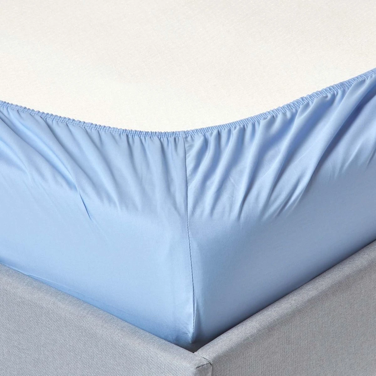 Blue Egyptian Cotton Fitted Sheet 200 TC 4 Blue Egyptian Cotton Fitted Sheet 200 TC - Image 2