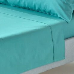 Teal Egyptian Cotton Flat Sheet 200 Thread Count