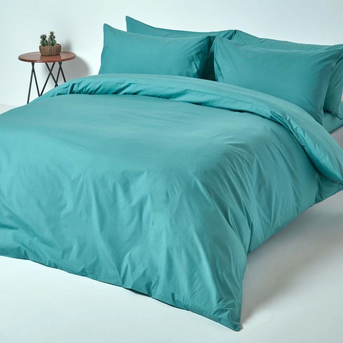 Teal Egyptian Cotton Flat Sheet 200 Thread Count 6 Teal Egyptian Cotton Flat Sheet 200 Thread Count - Image 4