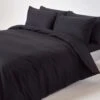 Black Egyptian Cotton Duvet Cover With Pillowcases 200 Thread Count