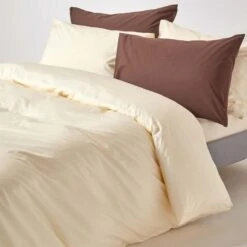 Cream Egyptian Cotton Duvet Cover With Pillowcases 200 Thread Count 13 Cream Egyptian Cotton Duvet Cover With Pillowcases 200 Thread Count -Best Homeware Store bl1131 06