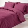 Plum Egyptian Cotton Duvet Cover With Pillowcases 200 Thread Count