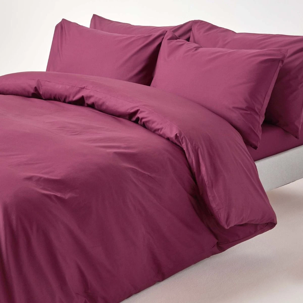 Plum Egyptian Cotton Duvet Cover With Pillowcases 200 Thread Count 3 Plum Egyptian Cotton Duvet Cover With Pillowcases 200 Thread Count