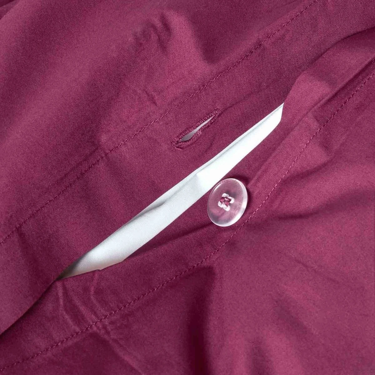 Plum Egyptian Cotton Duvet Cover With Pillowcases 200 Thread Count 5 Plum Egyptian Cotton Duvet Cover With Pillowcases 200 Thread Count - Image 3