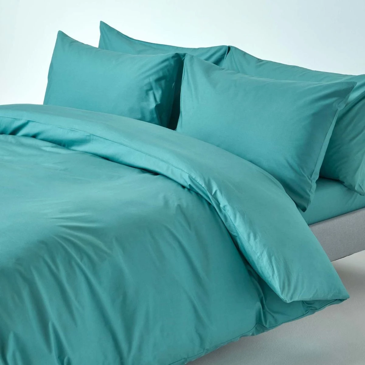 Teal Egyptian Cotton Duvet Cover With Pillowcases 200 Thread Count 3 Teal Egyptian Cotton Duvet Cover With Pillowcases 200 Thread Count