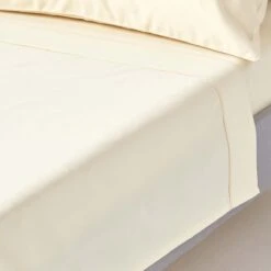 Cream Egyptian Cotton Flat Sheet 1000 Thread Count