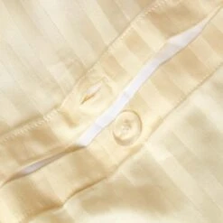 Pastel Yellow Egyptian Cotton Stripe Duvet Cover And Pillowcases 330 TC 10 Pastel Yellow Egyptian Cotton Stripe Duvet Cover And Pillowcases 330 TC -Best Homeware Store bl1209 03 5