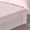 Dusky Pink Violet Egyptian Cotton Satin Stripe Flat Sheet 330 Thread Count