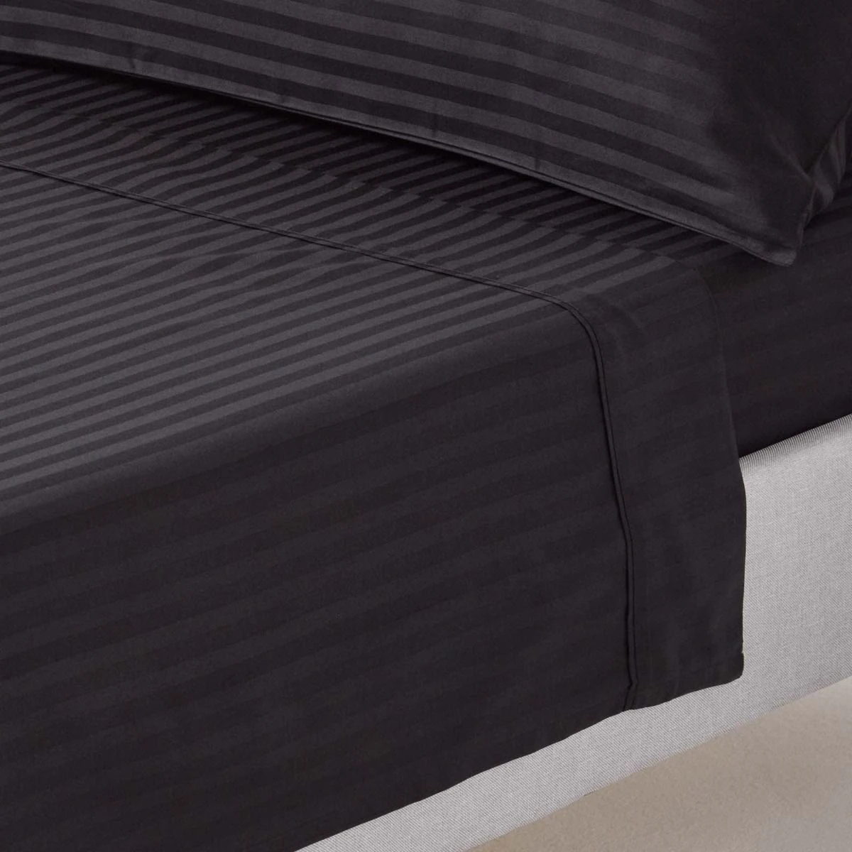 Black Egyptian Cotton Satin Stripe Flat Sheet 330 Thread Count 3 Black Egyptian Cotton Satin Stripe Flat Sheet 330 Thread Count