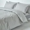 Silver Grey Egyptian Cotton Duvet Cover With Pillowcase 200 Thread Count