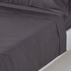 Dark Charcoal Grey Egyptian Cotton Flat Sheet 1000 Thread Count