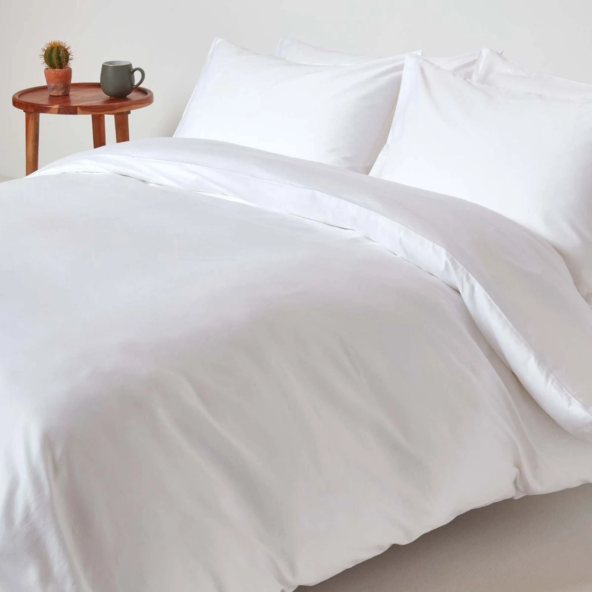White Organic Cotton Duvet Cover Set 400 Thread Count 4 White Organic Cotton Duvet Cover Set 400 Thread Count - Image 2