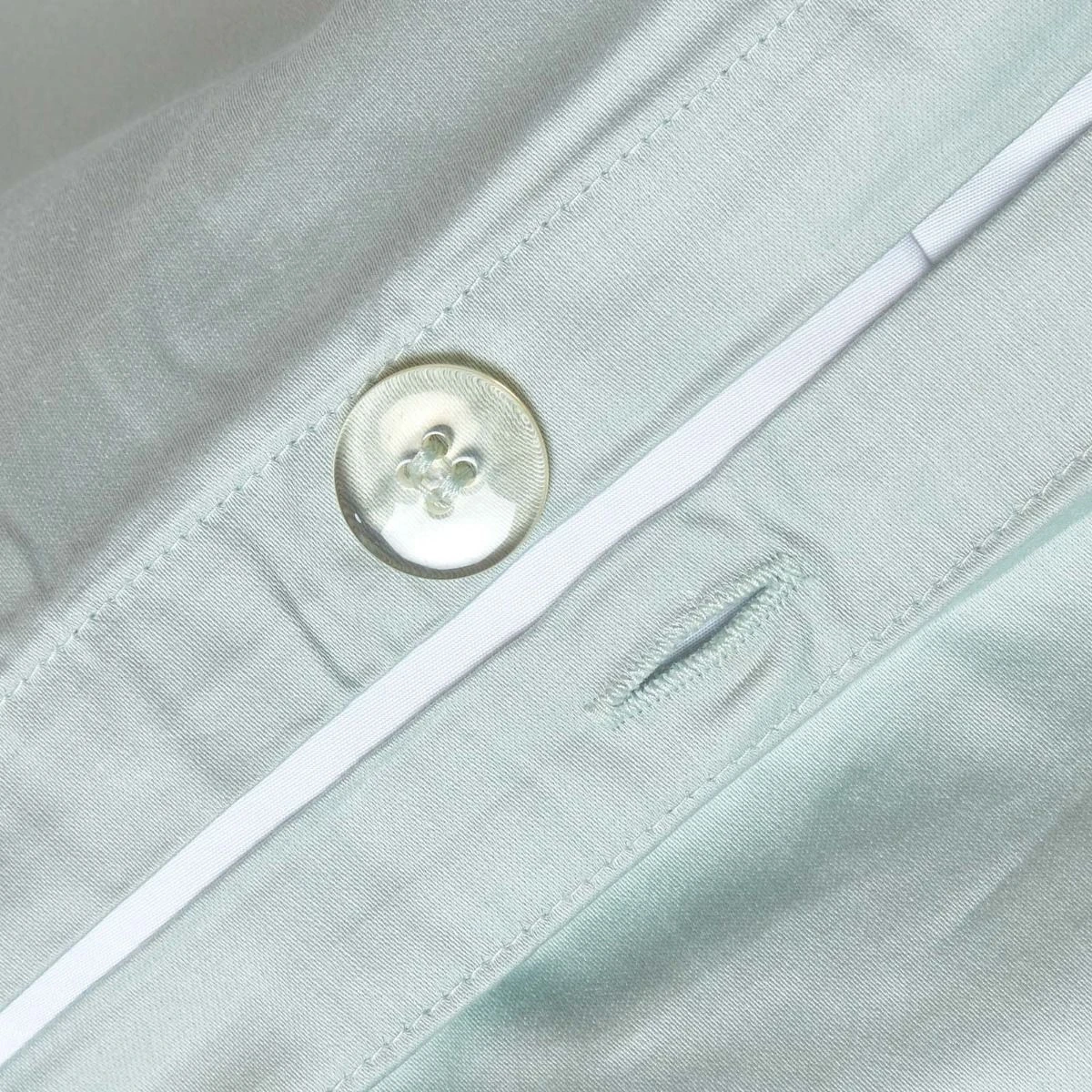 Duck Egg Blue Organic Cotton Duvet Cover Set 400 Thread Count 5 Duck Egg Blue Organic Cotton Duvet Cover Set 400 Thread Count - Image 3